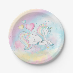 Einhorn Regenbogen-Baby-Party-Teller aus Papier Pappteller