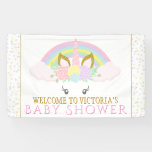 Einhorn Regenbogen-Baby Shower Banner