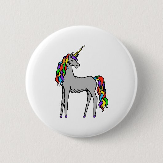 Einhorn-Regenbogen Button (Vorderseite)