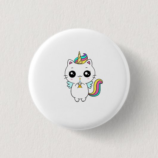 Einhorn, Regenbogen Einhorn, süß Button (Vorderseite)