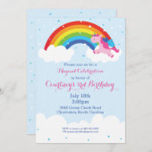 Einhorn-Regenbogen-Einladung Einladung (Vorne/Hinten)