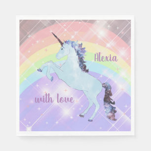 Einhorn, Regenbogen, für Mädchen, Kinder-, festlic Serviette
