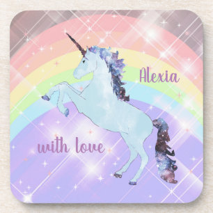 Einhorn, Regenbogen, für Mädchen, Kinder, festlich Getränkeuntersetzer