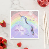 Einhorn, Regenbogen, für Mädchen, Kinder, festlich Serviette (Beispiel)