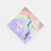 Einhorn, Regenbogen, für Mädchen, Kinder, festlich Serviette (Ecke)