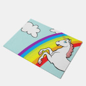 Einhorn-Regenbogen Fußmatte (Schrägansicht)