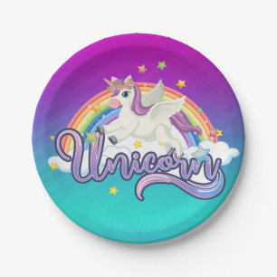 Einhorn Regenbogen Geburtstag Magisch Verspielt Pappteller