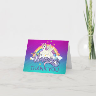 Einhorn Regenbogen Geburtstag Magisch Whimiscal Dankeskarte
