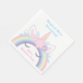 Einhorn Regenbogen Geburtstag Servietten editierba (Ecke)