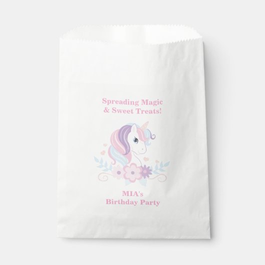 Einhorn Regenbogen Geburtstags-Geschenktüte Geschenktütchen (Vorderseite)