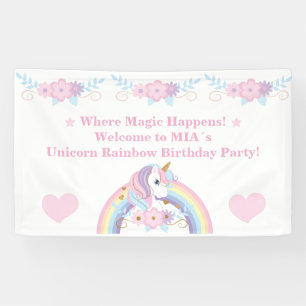 Einhorn Regenbogen Geburtstagsbanner WoMagie Gesch Banner
