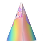 Einhorn Regenbogen Geburtstagseinladung Partyhut (Rückseite)