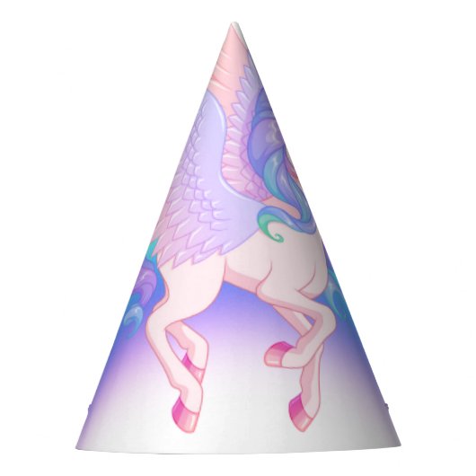Einhorn Regenbogen Geburtstagseinladung Partyhut (Vorderseite)
