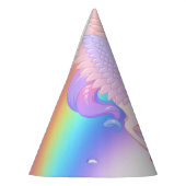 Einhorn Regenbogen Geburtstagseinladung Partyhut (Links)