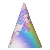 Einhorn Regenbogen Geburtstagseinladung Partyhut (Rechts)