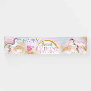Einhorn Regenbogen Geburtstagsparty Banner