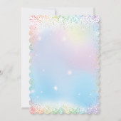 Einhorn-Regenbogen-Glitzern Einladung zum Geburtst (Rückseite)