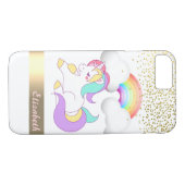 Einhorn, Regenbogen, Goldfetti - Personalisiert Case-Mate iPhone Hülle (Rückseite (Horizontal))