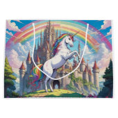 Einhorn, Regenbogen Große Geschenktüte (Vorderseite)