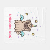 Einhorn-Regenbogen-Hund Fleecedecke (Vorderseite (Horizontal))