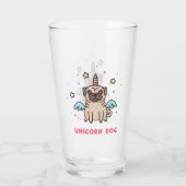 Einhorn-Regenbogen-Hund Glas (Rückseite)