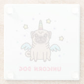 Einhorn-Regenbogen-Hund Glasuntersetzer (Rückseite)