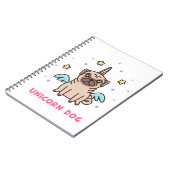 Einhorn-Regenbogen-Hund Notizblock (Linke Seite)