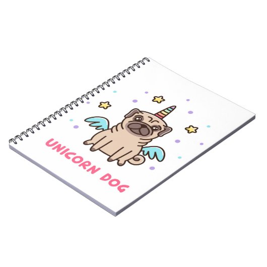 Einhorn-Regenbogen-Hund Notizblock (Linke Seite)
