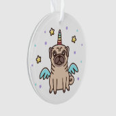 Einhorn-Regenbogen-Hund Ornament (Vorderseite)