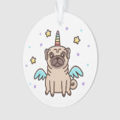 Einhorn-Regenbogen-Hund Ornament (Vorderseite)