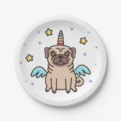 Einhorn-Regenbogen-Hund Pappteller (Vorderseite)