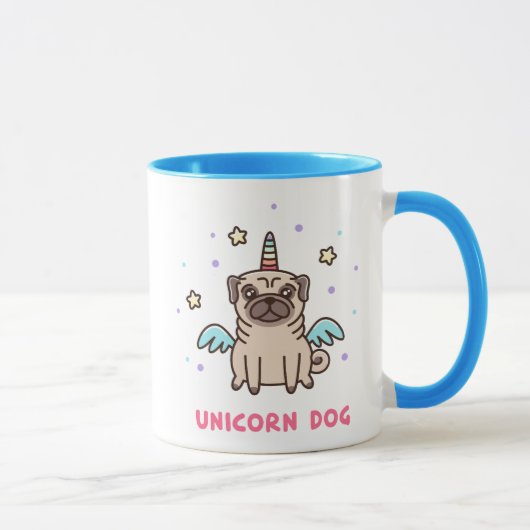 Einhorn-Regenbogen-Hund Tasse (Rechts)