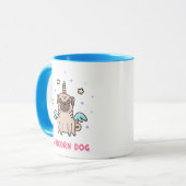Einhorn-Regenbogen-Hund Tasse (Vorderseite Links)