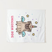 Einhorn-Regenbogen-Hund Wandteppich (Vorderseite (Horizontal))