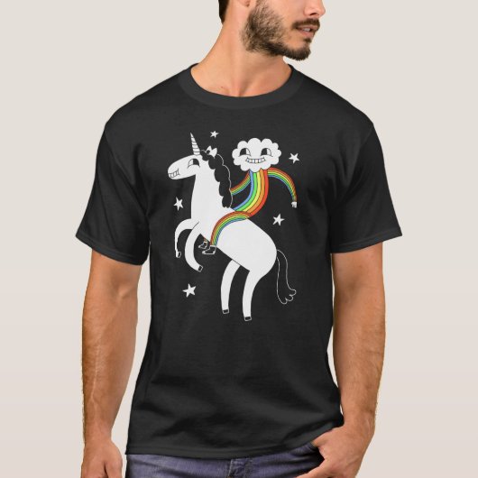 Einhorn Regenbogen Junge Mädchen T-Shirt (Vorderseite)