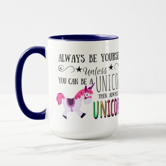 Einhorn-Regenbogen-Kaffee, ist sich immer… Tasse (Links)