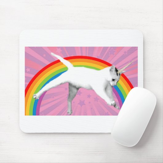 Einhorn-Regenbogen-Katze Mousepad (Mit Mouse)