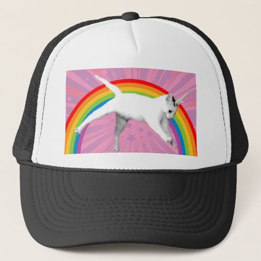 Einhorn-Regenbogen-Katze Truckerkappe (Vorderseite)