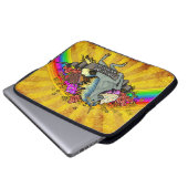 Einhorn-Regenbogen-Kuchen-Speck-Fantasie Laptopschutzhülle (Vorne Knopf)
