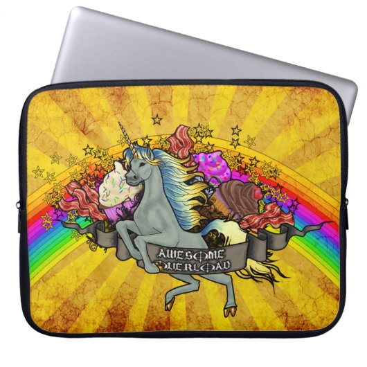 Einhorn-Regenbogen-Kuchen-Speck-Fantasie Laptopschutzhülle (Vorderseite)