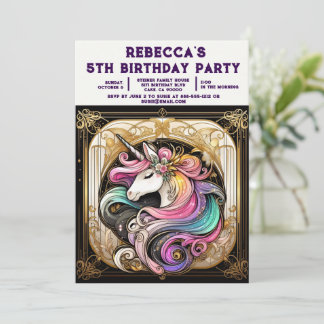 Einhorn Regenbogen Mädchen Geburtstagseinladungen Einladung