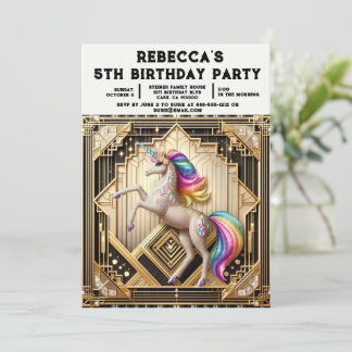 Einhorn Regenbogen Mädchen Geburtstagseinladungen Einladung