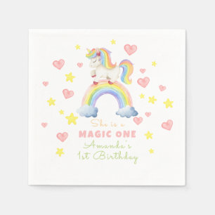 Einhorn Regenbogen Magie Eins Erster Geburtstag Serviette