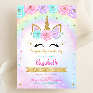 Einhorn Regenbogen Magische Geburtstagseinladung Einladung