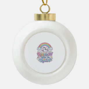 Einhorn Regenbogen nach dem Regen Premium Vektor T Keramik Kugel-Ornament