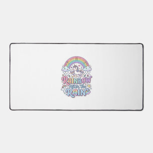 Einhorn Regenbogen nach dem Regen Premium Vektor T Schreibtischunterlage