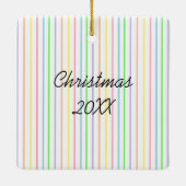 Einhorn, Regenbogen, Name der Blume und Foto Weihn Keramikornament (Rückseite)