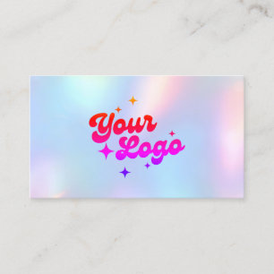 Einhorn Regenbogen Pastell Holografisches Logo Visitenkarte