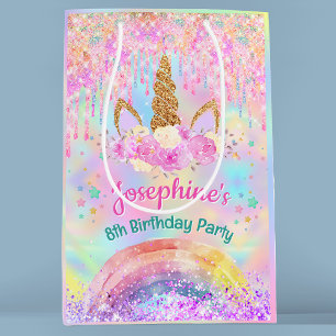 Einhorn Regenbogen pink tropft Geburtstag Mittlere Geschenktüte