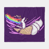 Einhorn Regenbogen Reitendes Eiscremehörnchen Fleecedecke (Vorderseite (Horizontal))